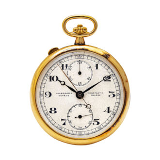 Swiss gold split seconds chronograph with recorder Circa 1921