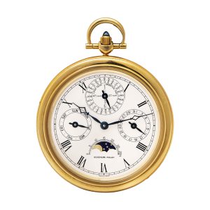 Rare Swiss 18K gold complicated pocket watch Circa 1985