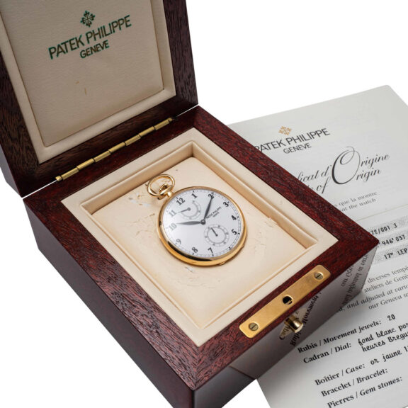 Swiss 18K gold open faced lever with power reserve Circa 1995 Swiss 18K gold open faced lever with power reserve Circa 1995