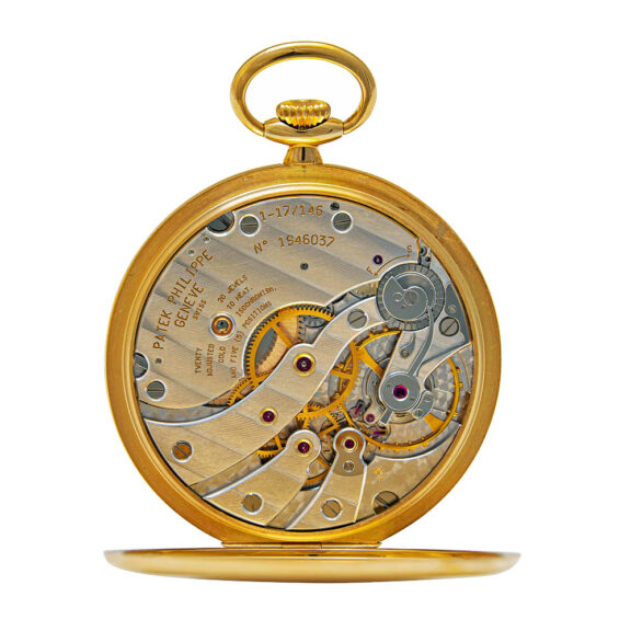 Swiss 18K gold open faced lever with power reserve Circa 1995 Swiss 18K gold open faced lever with power reserve Circa 1995