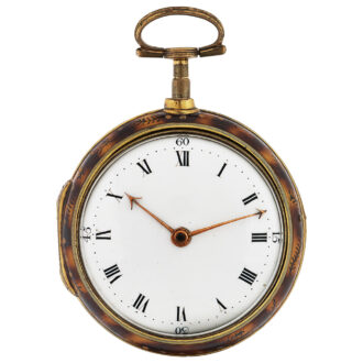 English gilded brass pair cased Masonic pocket watch Circa 1790 English gilded brass pair cased Masonic pocket watch Circa 1790