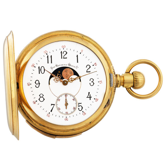 American repeating pocket watch with moon phases Circa 1886-1887