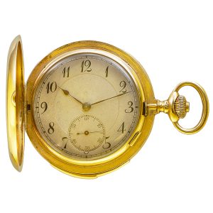Swiss 18K gold minute repeating full hunter Circa 1910
