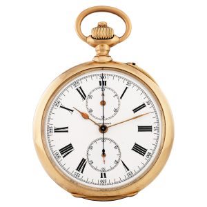 Swiss gold presentation watch with two complications Circa 1906
