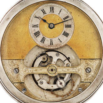 Swiss silver keyless lever tourbillon pocket watch Circa 1910