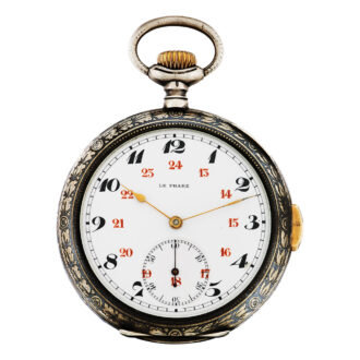 Swiss rare niëllo-silver quarter repeating pocket watch Circa 1914