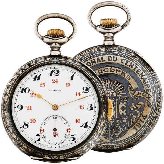 Swiss rare niëllo-silver quarter repeating pocket watch Circa 1914