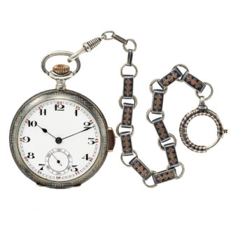 Swiss niëllo-silver minute repeating pocket watch Circa 1910
