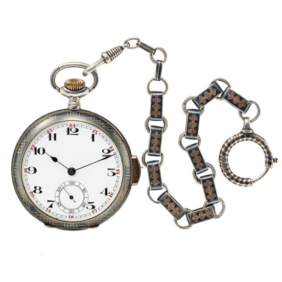 Swiss niëllo-silver minute repeating pocket watch Circa 1910 Swiss niëllo-silver minute repeating pocket watch Circa 1910