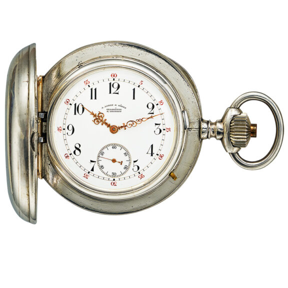 Large German silver hunting cased lever pocket watch Circa 1900