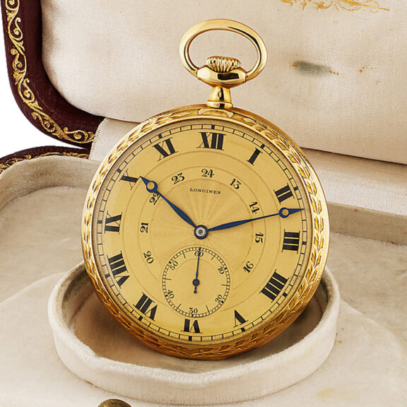 Swiss 18 Carat yellow gold Art Nouveau pocket watch Circa 1909