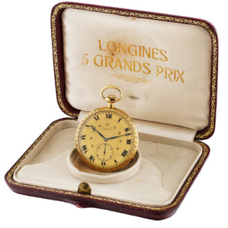 Swiss 18K yellow gold Art Nouveau pocket watch Circa 1909