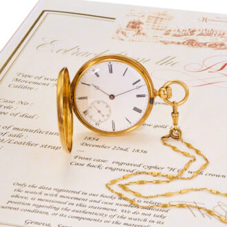 Swiss full hunter with eccentric subsidiary seconds Circa 1854