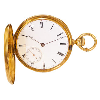 Swiss full hunter with eccentric subsidiary seconds Circa 1854