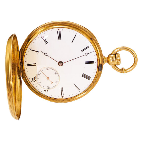 Swiss full hunter with eccentric subsidiary seconds Circa 1854 Swiss full hunter with eccentric subsidiary seconds Circa 1854