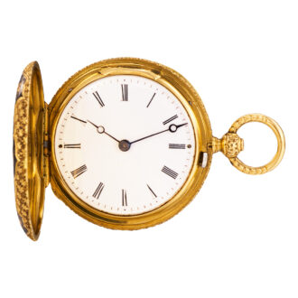 Swiss decorative gold and enamel pendant watch Circa 1850-1870