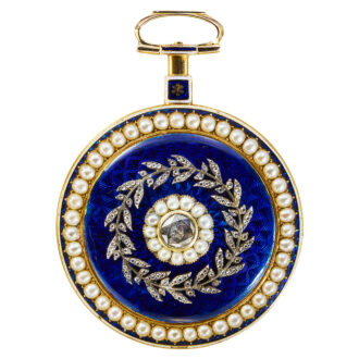 English gold, enamel, diamond and pearl set watch Circa 1800