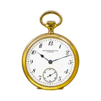 Swiss 18K gold open faced pendant lever watch Circa 1907 Swiss 18K gold open faced pendant lever watch Circa 1907