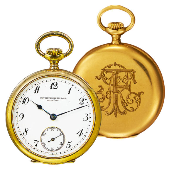 Swiss 18K gold open faced pendant lever watch Circa 1907 Swiss 18K gold open faced pendant lever watch Circa 1907