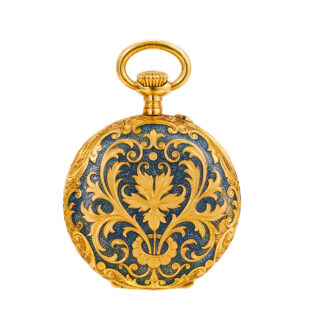 Swiss gold enamel Art Nouveau pendant watch Circa 1900