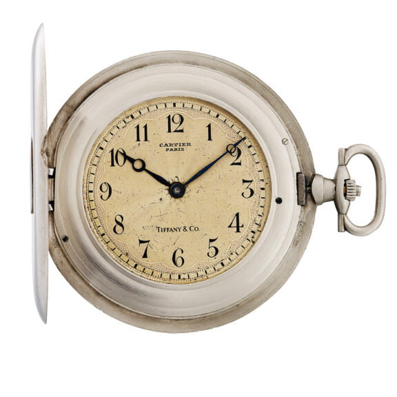 French platinum hunting cased knife edged lever watch Circa 1917