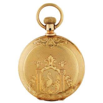 Swiss gold full hunter watch for the American market Circa 1886
