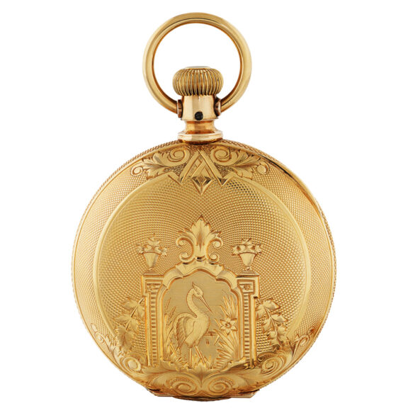 Swiss gold full hunter watch for the American market Circa 1886 Swiss gold full hunter watch for the American market Circa 1886