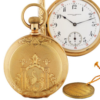 Swiss gold full hunter watch for the American market Circa 1886