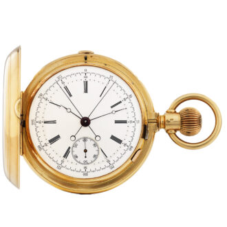 Swiss gold split seconds full hunter chronograph Circa 1890-1900
