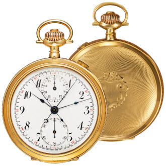 Swiss 14K gold lever split-seconds chronograph Circa 1920