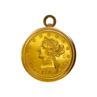 Swiss 18K gold Ten Dollars Liberty 1893 watch Circa 1975-1980
