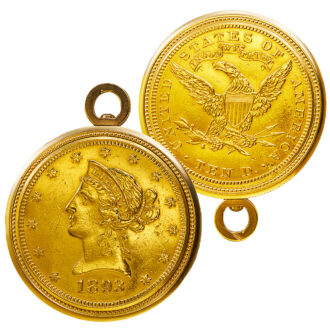 Swiss 18K gold Ten Dollars Liberty 1893 watch Circa 1975-1980