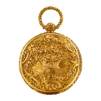 Swiss 18K gold chiselled and engraved dress watch Circa 1830-1850