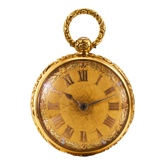 Swiss 18K gold chiselled and engraved dress watch Circa 1830-1850 Swiss 18K gold chiselled and engraved dress watch Circa 1830-1850