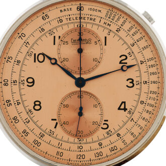 Swiss chronograph with register and telemeter Circa 1930-1935 Swiss chronograph with register and telemeter Circa 1930-1935