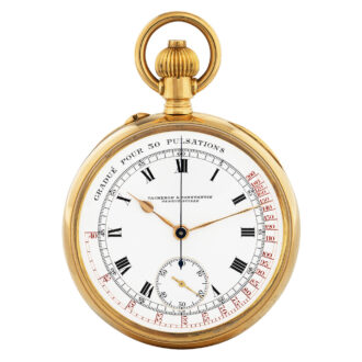 Swiss gold chronograph with pulsometer scale Circa 1922 Swiss gold chronograph with pulsometer scale Circa 1922