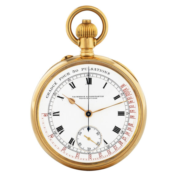 Swiss gold chronograph with pulsometer scale Circa 1922 Swiss gold chronograph with pulsometer scale Circa 1922
