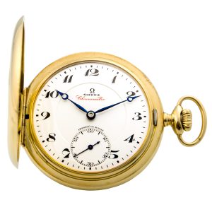 Swiss 18K gold hunting cased anker chronometer Circa 1921