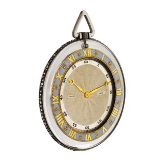 French rock crystal open faced keyless dress watch Circa 1910