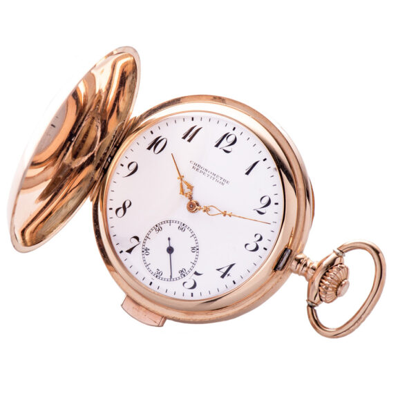 Swiss 18K gold quarter repeating pocket chronometer Circa 1910