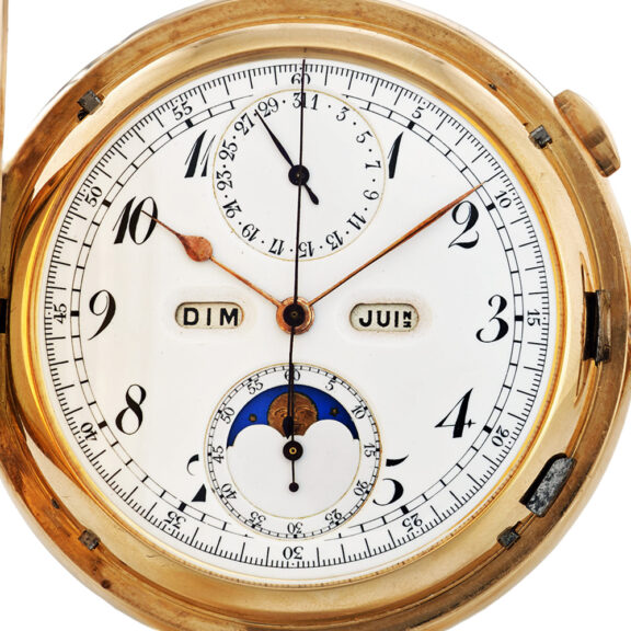 Swiss gold complicated repeating chronograph Circa 1900 Swiss gold complicated repeating chronograph Circa 1900