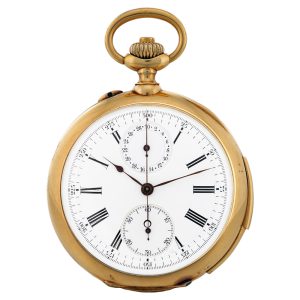Swiss gold repeating chronograph with register Circa 1900
