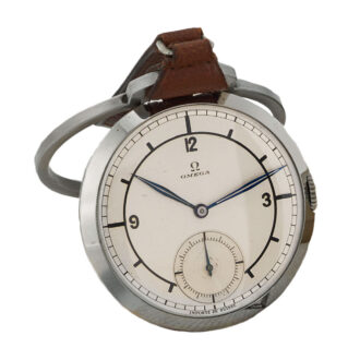 Swiss stainless steel Art Deco watch with two-tone dial Circa 1933