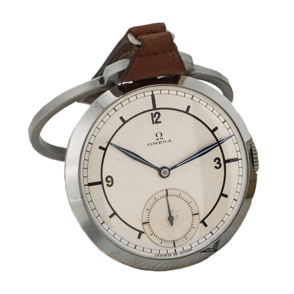 Swiss stainless steel Art Deco watch with two-tone dial Circa 1933