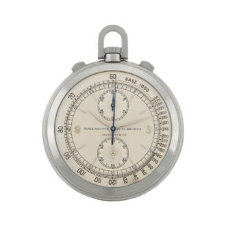 Swiss stainless steel pocket watch with chronograph Circa 1939
