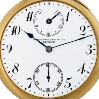 Swiss 18K gold open faced lever with power reserve Circa 1918-1920