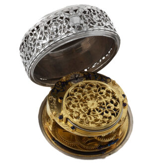 French silver pair-cased pocket watch with alarm Circa 1680