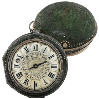 French silver pair-cased pocket watch with alarm Circa 1680