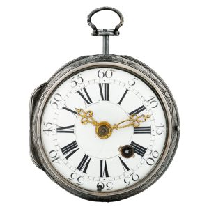 Large French silver repeating Oignon-type pocket watch Circa 1720