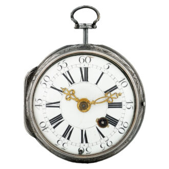 Large French silver repeating Oignon-type pocket watch Circa 1720